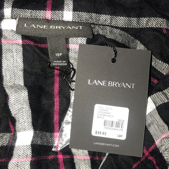 NWT Lane Bryant Flannel knot waist tunic 18 Petite - Picture 3 of 4